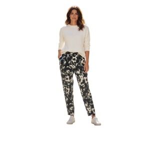 RACHEL Rachel Roy Women's Brown White Green Abstract Print Pleated Trouser SZ 12